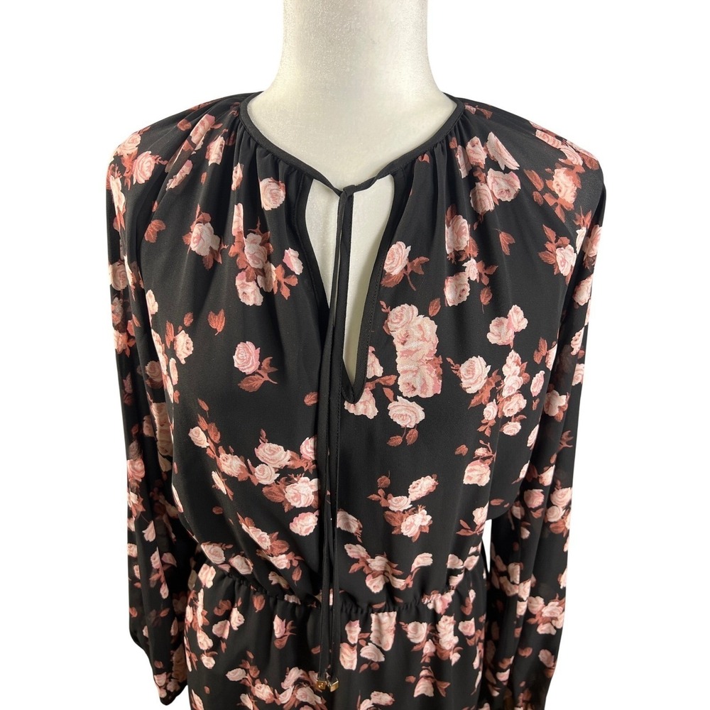 Michael Kors Women Dress Small Floral Print Long Sleeve Mini Casual Designer EUC - Picture 4 of 13